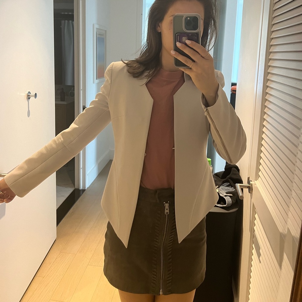 Bettina Liano Grey Structured Blazer Size US 4 - Picture 9 of 9